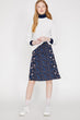 Women Navy Blue Pattern Skirt