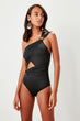 Black Buckled Swimwear