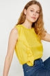 Women Yellow Bike Collar Blouse