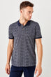 Navy Blue New Men Printed New Polo Collar T-Shirt
