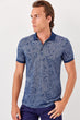 Navy Blue Men 'S Printed New Polo Collar T-Shirt