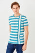 Mint Male Striped Bike Collar New T-shirt