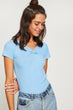 Women Blue Short-Sleeve T-Shirt