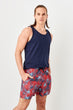 Red Male Big Leaf Printed Sea Shorts