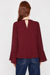 Women Burgundy Bike Collar Blouse