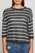 Women Gray Striped Sweater