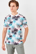 White Men Printed New Polo Collar T-Shirt