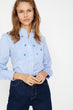 "Women 'S Navy Blue Striped Shirt "