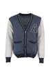 Navy Blue Men 'S Pockets Letter  Cardigan