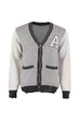 Gray Men 'S Pockets Letter Cardigan