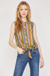 Women Green Striped Shirt