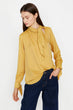 "Women 'S Yellow Sleeve Detail Blouse"