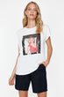 "Women 'S White Sequins Detail T-Shirt "