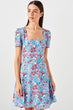 Blue Floral Pattern Dress