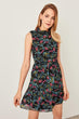 Black Flower Print Dress