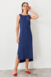 Indigo Bike Collar Knitted Dress