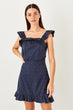 Navy Blue Ruffle Detail Dress