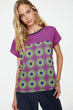 "Women 'S Navy Blue Pattern T-Shirt "