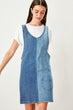 Blue Color Block Denim Dress