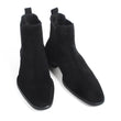 Autumn New Fashion Cow Suede Flat Chelsea Boots For Men Black Slip-On Suede Lining Handmade Driving Boots Hombre