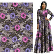 Gray Flower African Prints Ethnic Garment Fabric