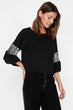 "Women Black Sequins Detail T-Shirt "