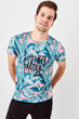 Pink Men Leaf Printed New T-shirt