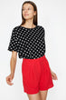"Women 'S Red Normal Waist Shorts "