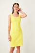 Yellow Ribbed Knit Dress