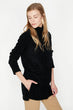 Women Black Slash Detail Long Sleeve Turtlenecks Tunic