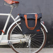 Vintage Bicycle Bag Waxed Canvas Waterproof Retro Bike Pannier Bags Cycling Rear Pack Seat Carrier Bags Deep Blue