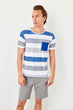 Pocket Detail Striped T-shirt