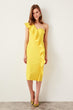 Yellow Flounces One Shoulder Dress