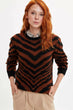 Women Crew Lace Casual Striped Loose Pullovers