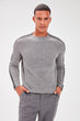 Gray Male half fishing Handle Stripe Knitwear Sweater