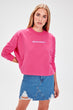 Fuchsia Printed Knitted Sweatshirt