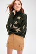 Khaki Star Pattern Sweater