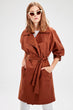 Trendyol Kahverengi Kemerli Midi Trench Coat TWOAW20TR0015