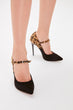 Black Leopard Detailed Suede Women 'S Heels Shoes