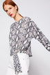 Women Raw White Snake Skin Print Blouse