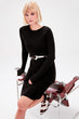 Black Back Lacing Sweater Dress