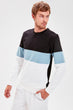 White Men Cycling Collar Long Sleeve Textured New Sweatshirt