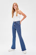 Navy Blue High Waist Flare Jeans