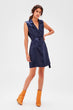 Dark Blue Lacing Detail Dress