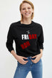 Women Fashionable Lettered Knitted Sweatshirt