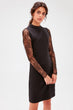 Black Ruched Knitted Dress