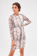 Gray Printed Knitted Dress