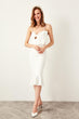 Raw White Bow Detail Dress