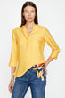 "Women 'S Yellow Pocket Detail Blouse"