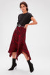 Burgundy Patterned Asymmetrical Knitted Skirt